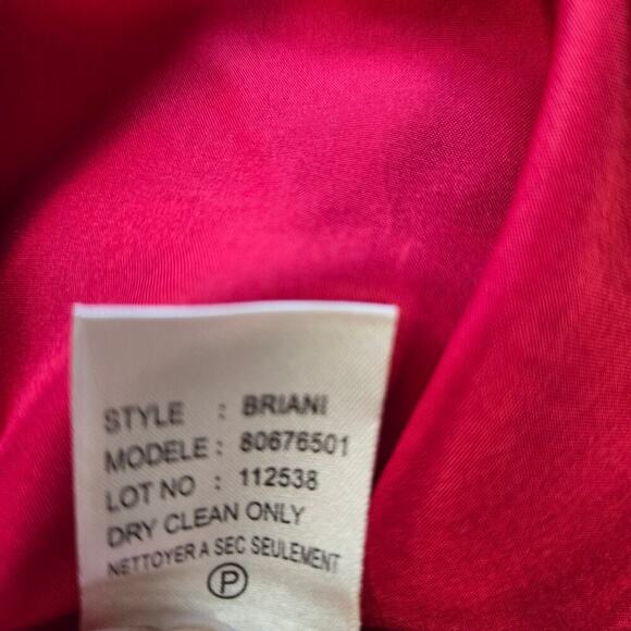 NWT Theory Women One-Shoulder Draped Viscose Silk Blouse S Red Old Money Elegant - Picture 10 of 11